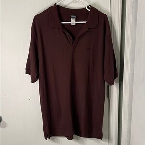 Patagonia Men’s Polo 100% Organic Cotton Logo Maroon Shirt Size Large